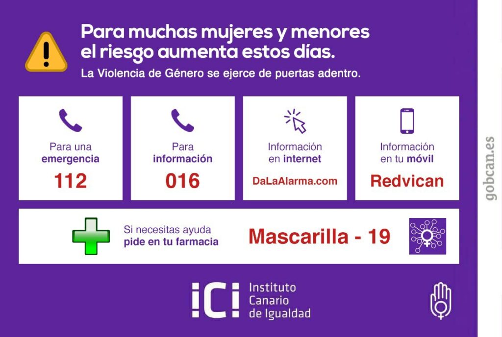 Comunicación ante emergencias: 112, 016, DeLaAlarma.com, app Redvican y Mascarilla-19.